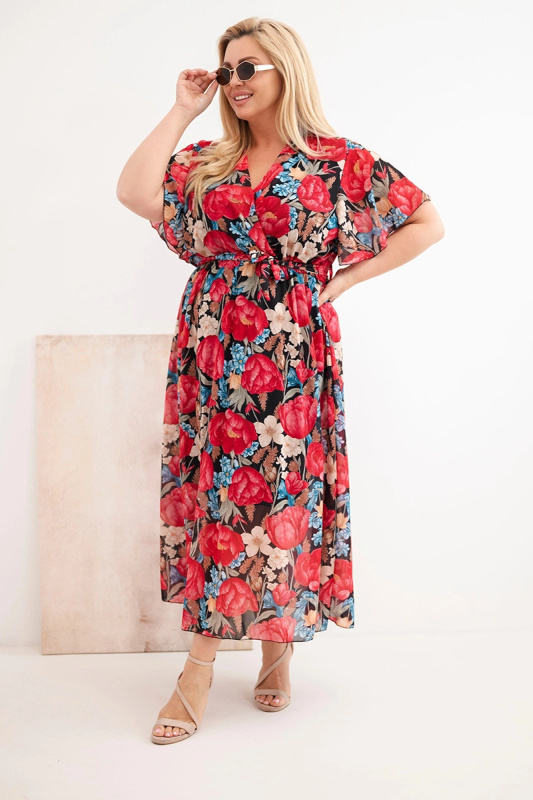 Kesi Włoski dámské květinové šaty plus size