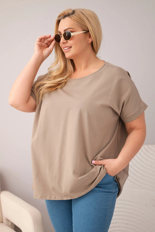 Dámské plus size top Kesi fango