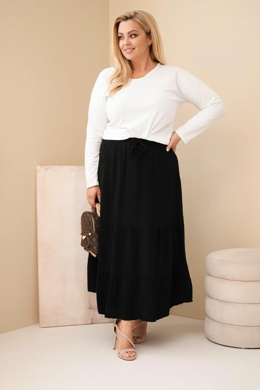 Kesi Dámská sukně Plus Size ART3372 Barva: Černá, Velikost: UNI