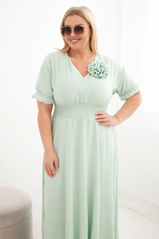 Kesi Dámské šaty Plus Size 2088 Barva: Tyrkysová, Velikost: UNI