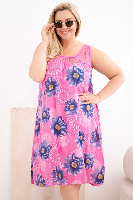 Dámské plus size šaty s květinovým vzorem