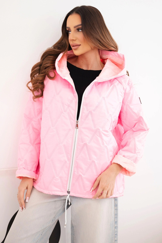 Kesi dámská jarně prošívaná bunda s kapucí a zipem