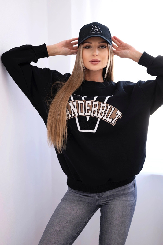 Kesi Dámská oversize mikina 69603 s nápisem Vanderbilt Barva: Černá, Velikost: UNI