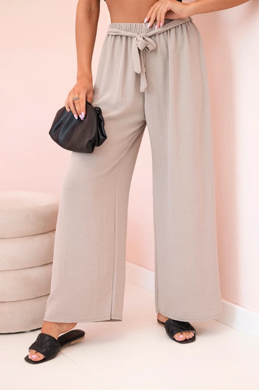 Kesi Kalhoty 5878 s širokými nohavicemi Barva: Béžová, Velikost: UNI