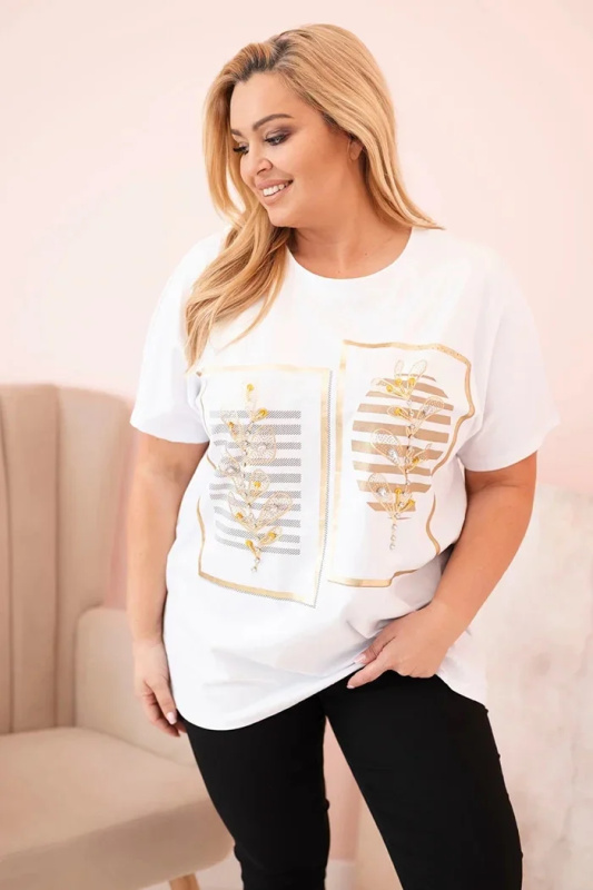 Kesi Halenka Plus Size 1301 s kamínky Barva: Stříbrná, Velikost: UNI