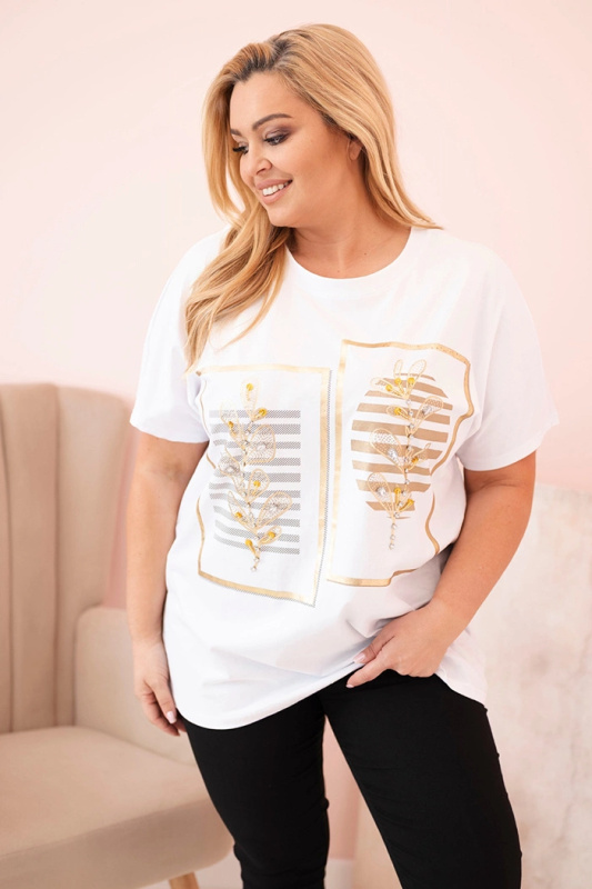 Kesi Halenka Plus Size 1301 s kamínky Barva: Stříbrná, Velikost: UNI