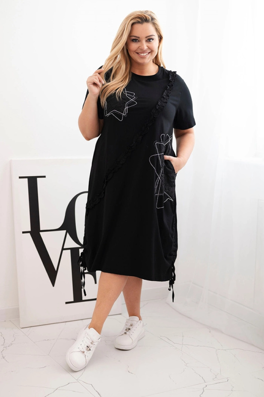 Kesi Šaty Plus Size 1990 s potiskem Barva: Černá, Velikost: UNI