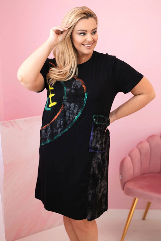 Kesi Šaty Plus Size 1997 s barevným potiskem Velikost: UNI