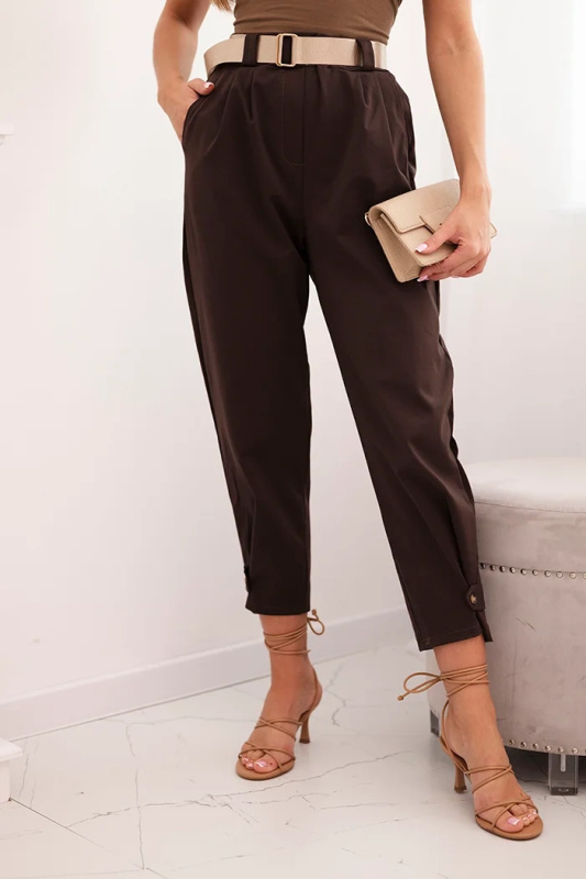 Kesi Kalhoty Summer Punto 7048-1 se zapínáním na nohavicích Barva: Hnědá, Velikost: UNI