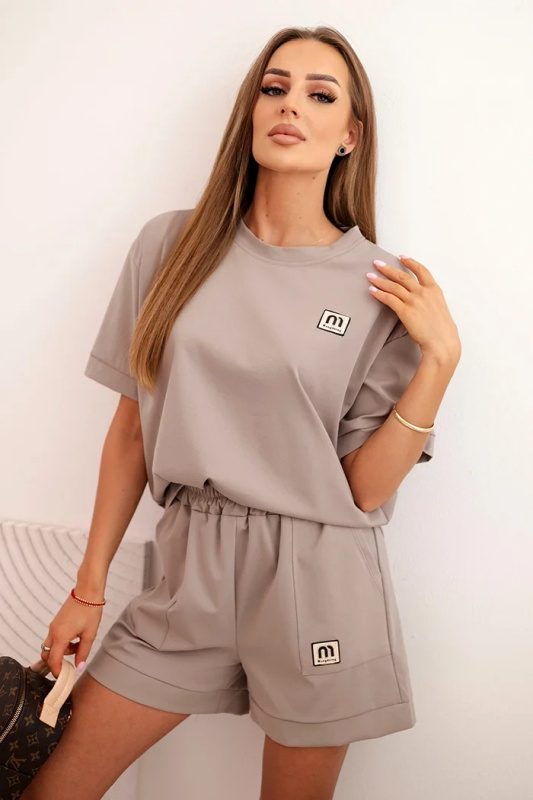 Kesi Dámská souprava 7540 s krátkým rukávem a volnými šortkami Barva: Fialová, Velikost: UNI