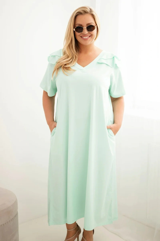 Kesi Dámské šaty Plus Size 6774 Barva: Tyrkysová, Velikost: XL