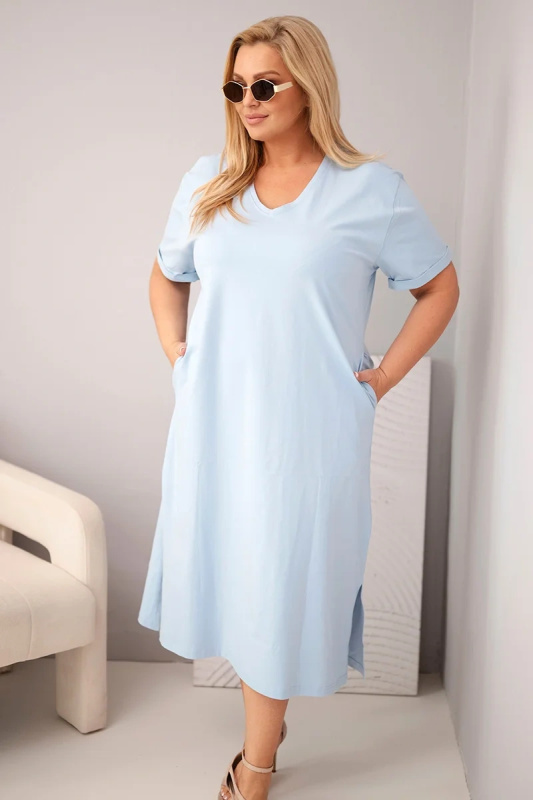 Kesi Dámské šaty Plus Size 7084 Barva: Modrá, Velikost: 4XL