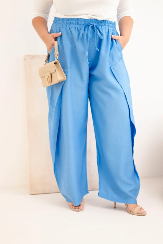 Kesi Dámské kalhoty Plus Size 8118 Barva: Modrá, Velikost: UNI