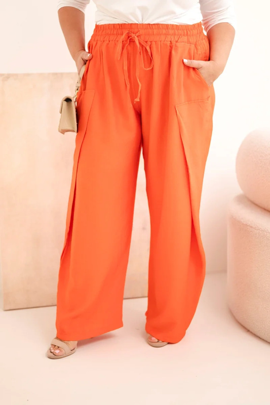 Kesi Dámské kalhoty Plus Size 8118 Barva: Oranžová, Velikost: UNI