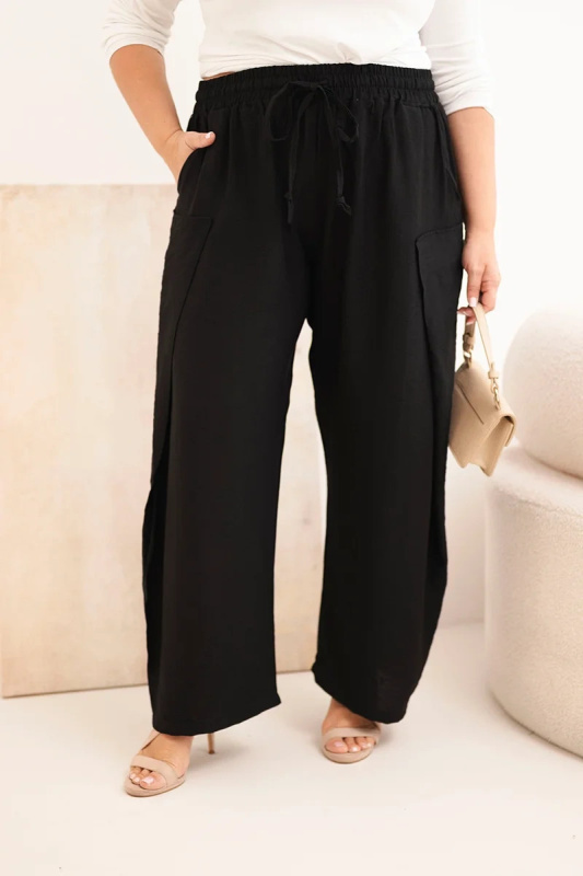 Kesi Dámské kalhoty Plus Size 8118 Barva: Černá, Velikost: UNI