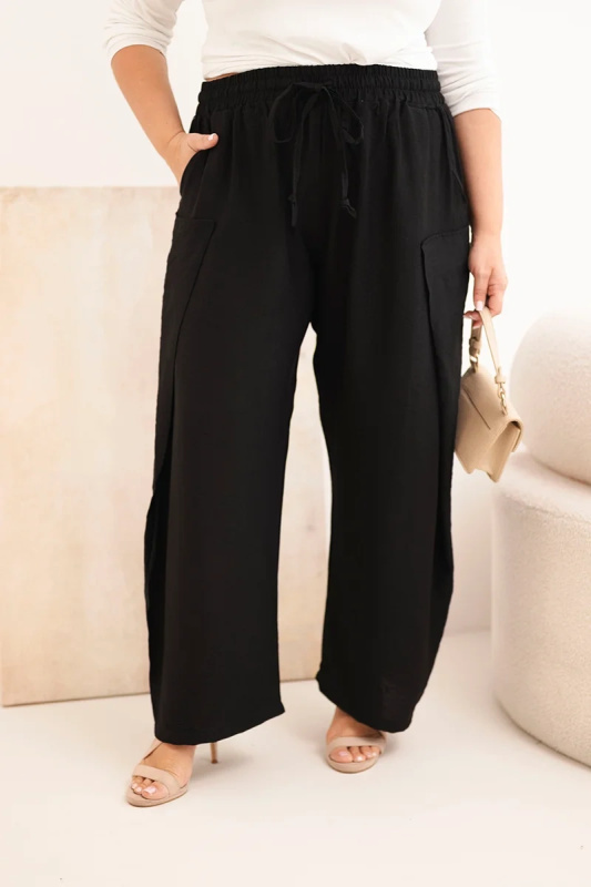 Kesi Dámské kalhoty Plus Size 8118 Barva: Černá, Velikost: UNI