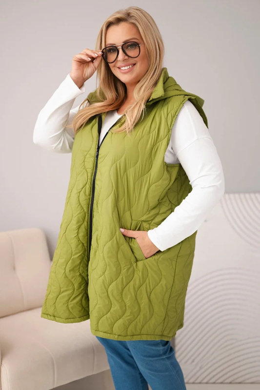 Kesi Dámská vesta Plus Size 7090 Barva: Zelená, Velikost: UNI