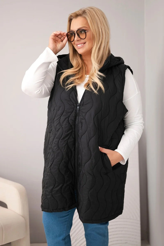 Kesi Dámská vesta Plus Size 7090 Barva: Černá, Velikost: UNI