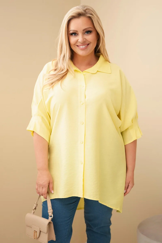 Kesi Dámská košile Plus Size 8052 Barva: Žlutá, Velikost: 3XL