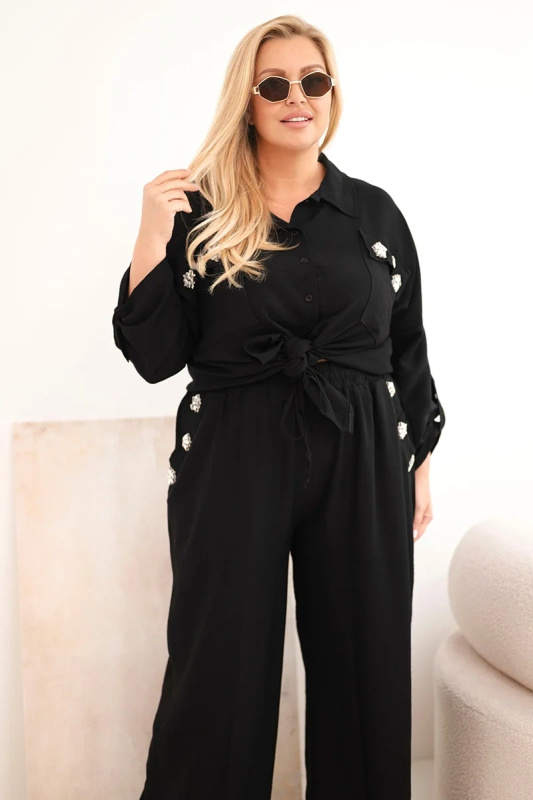 Kesi Dámský komplet Plus Size 8120 Barva: Černá, Velikost: UNI