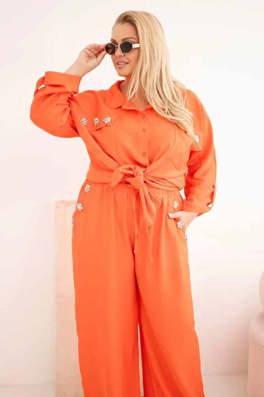 Kesi Dámský komplet Plus Size 8120 Barva: Oranžová, Velikost: UNI
