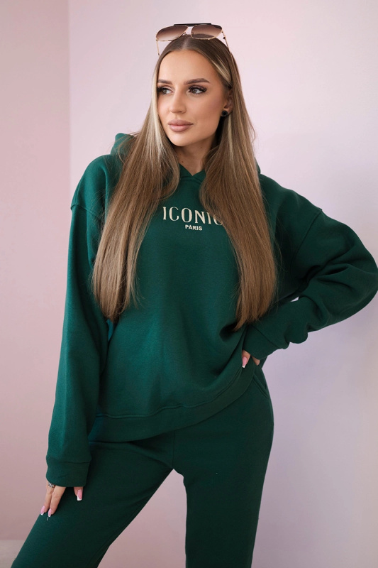 Kesi Bavlněná souprava Desiree, mikina s vyšívkou + kalhotami Barva: Zelená, Velikost: UNI