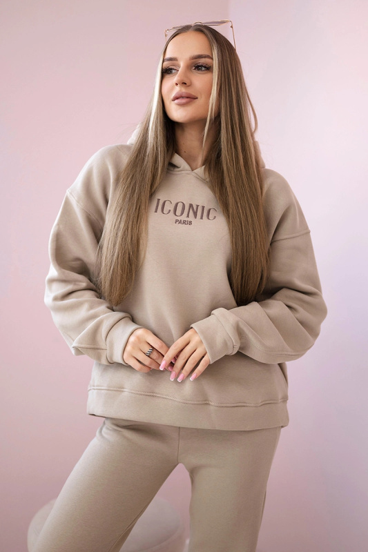 Kesi Bavlněná souprava Desiree, mikina s vyšívkou + kalhotami Barva: Béžová, Velikost: UNI