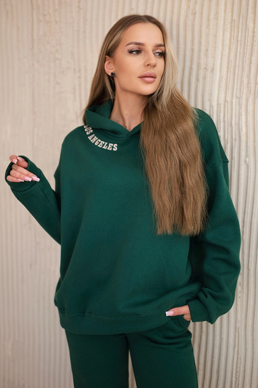 Kesi Souprava s výšivkou Los Angeles tepláky + mikina Barva: Zelená, Velikost: UNI