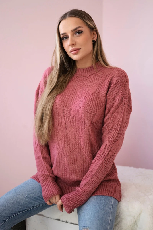 Kesi Dámský svetr s modním vzorem Isla Barva: Růžová, Velikost: UNI