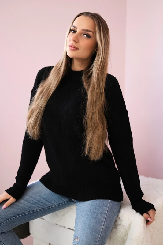 Kesi Dámský svetr s modním vzorem Isla Barva: Černá, Velikost: UNI