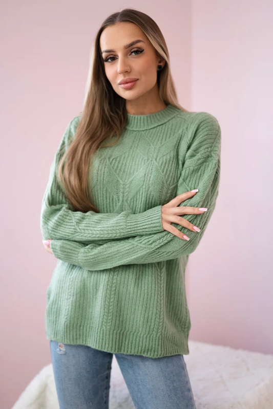 Kesi Dámský svetr s modním vzorem Isla Barva: Tyrkysová, Velikost: UNI