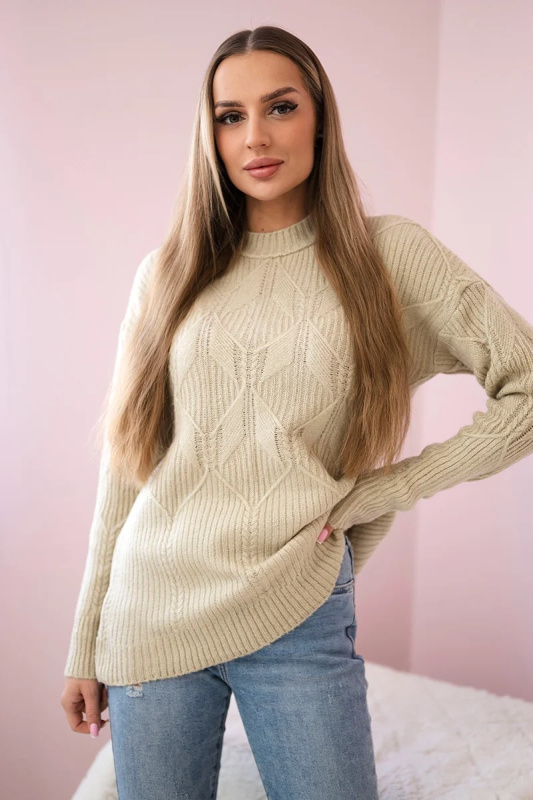 Kesi Dámský svetr s modním vzorem Isla Barva: Béžová, Velikost: UNI