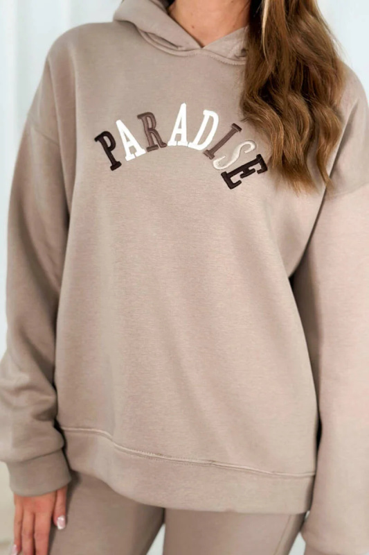 Kesi Bavlněná souprava Paradise s vyšívaným nápisem Barva: Béžová - tmavě, Velikost: UNI