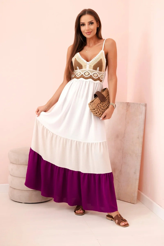 Kesi Dámské šaty ART9625 s potiskem Barva: Fialová, Velikost: UNI