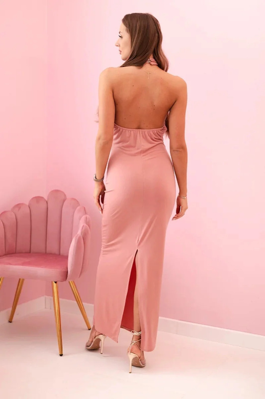 Kesi Dámské šaty ART10086 s vázáním Barva: Růžová - světle, Velikost: UNI