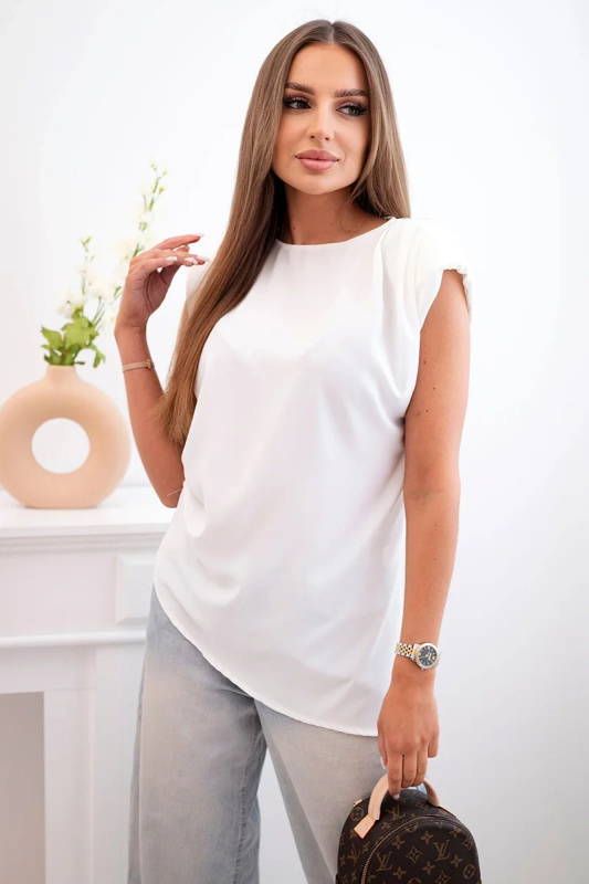 Kesi Elegantní dámská halenka Aden  s volánky a asymetrickým střihem Barva: Tělová, Velikost: UNI
