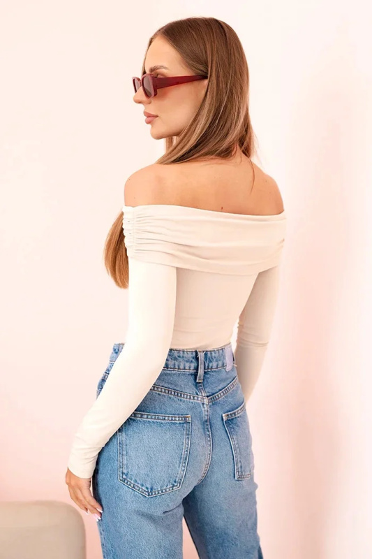 Kesi Dámské body 12330 s dlouhým rukávem a odhalenými rameny Barva: Béžová, Velikost: UNI