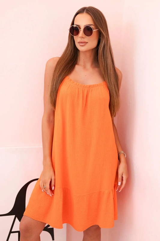 Kesi Dámské mušelínové šaty IT-70 s ramínky Barva: Oranžová, Velikost: UNI