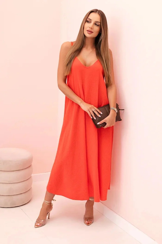 Kesi Mušelínové šaty Lola na ramínka Barva: Oranžová, Velikost: UNI