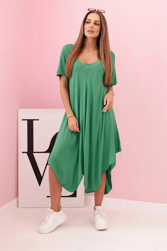 Kesi Dámské viskózové šaty 3184 s krátkým rukávem Barva: Zelená - světle, Velikost: UNI