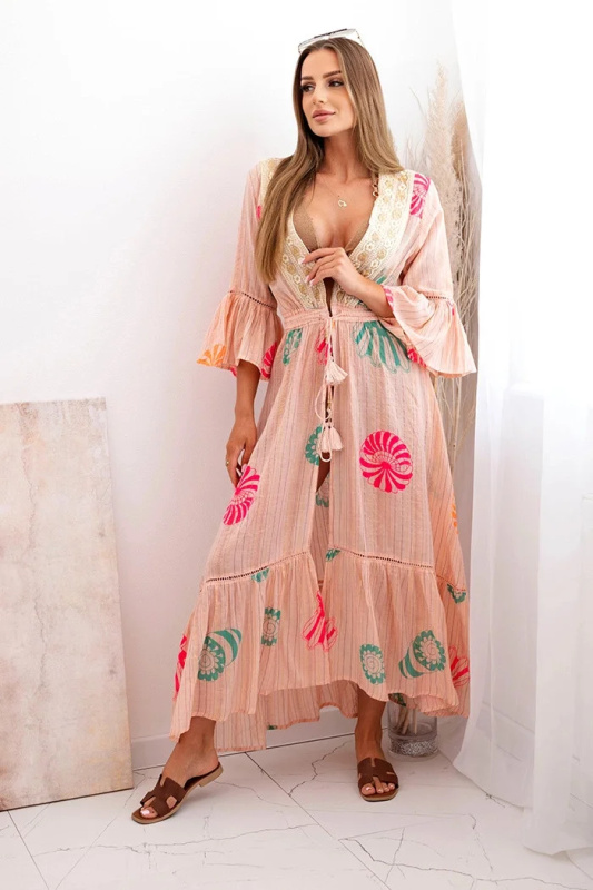 Kesi Dámské boho pareo Josh s výšivkou Barva: Oranžová, Velikost: UNI
