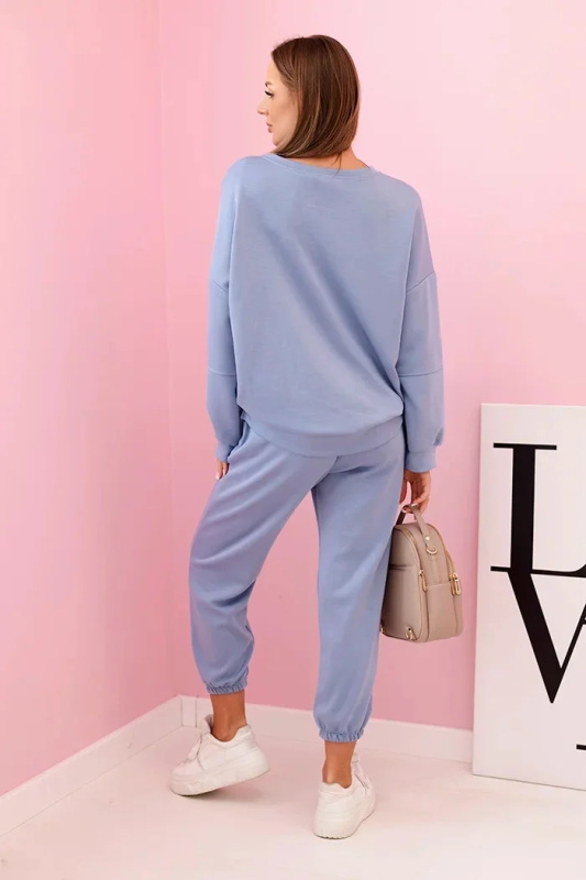 Kesi Viskózový komplet 7065P - tepláky + mikina Barva: Modrá, Velikost: UNI