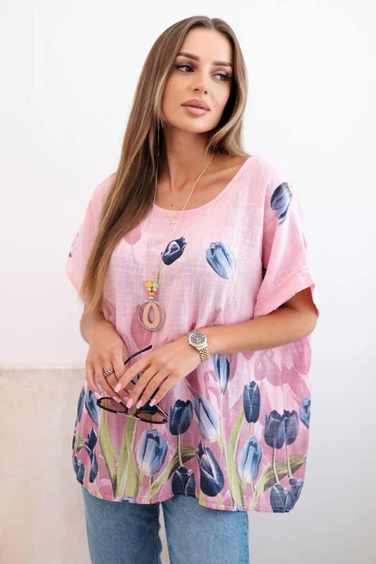 Kesi Dámská bavlněná košile Fango s květinovým vzorem Barva: Růžová, Velikost: UNI