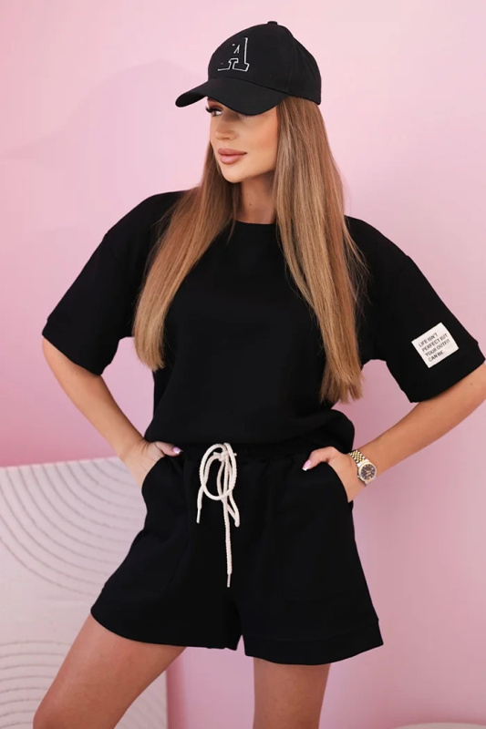 Kesi Dámská  souprava Indigo s šortkami s vysokým pasem Barva: Černá, Velikost: UNI