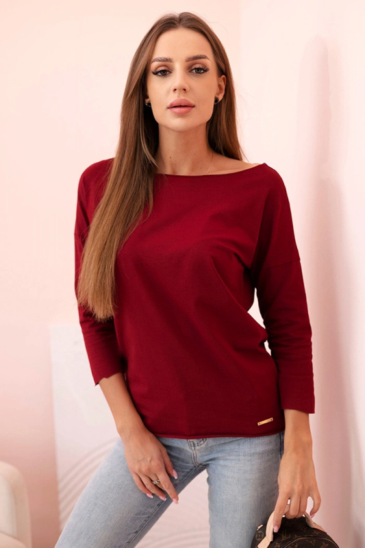 Kesi Dámská halenka 51228 s lodičkovým výstřihem Barva: Bordó, Velikost: UNI