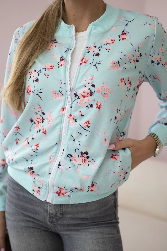 Kesi Dámská mikina 66634 se zapínáním na zip Barva: Zelená, Velikost: UNI