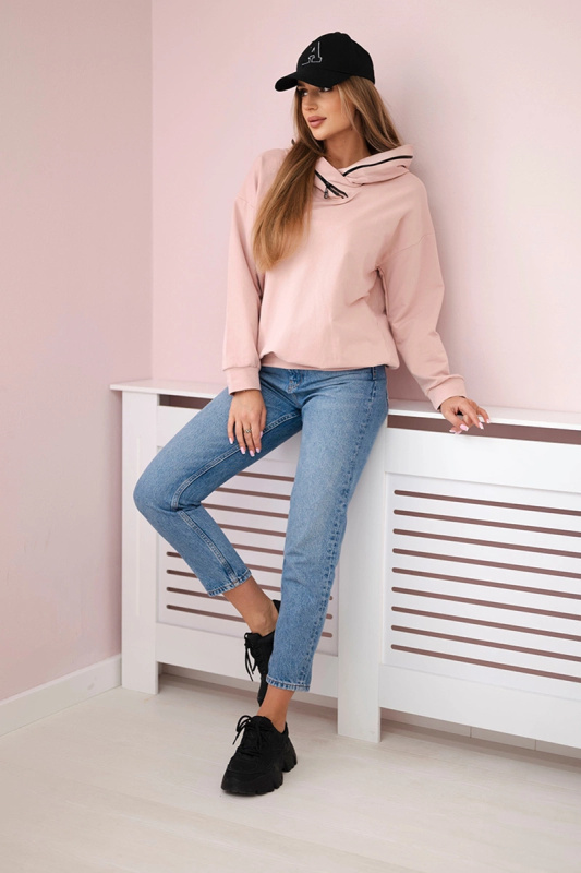 Kesi Dámská mikina 69564 se zipem na kapuci Barva: Růžová - světle, Velikost: UNI