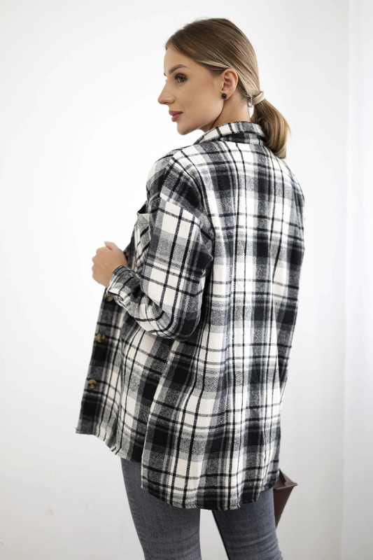 Kesi Dámská kostkovaná košile 66916 s dlouhým rukávem Barva: Černá, Velikost: UNI