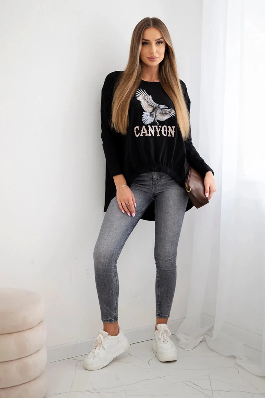 Kesi Dámská mikina 69450 s nápisem Barva: Černá, Velikost: UNI