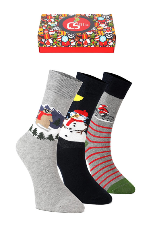 Kesi Vánoční unisex ponožky na dárek – set 3 párů mix barev Velikost: UNI